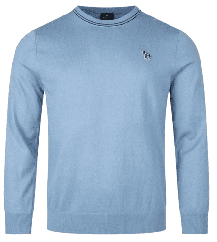 PS By Paul Smith Zebra Logo Crewneck Jumper (Lt Blue)