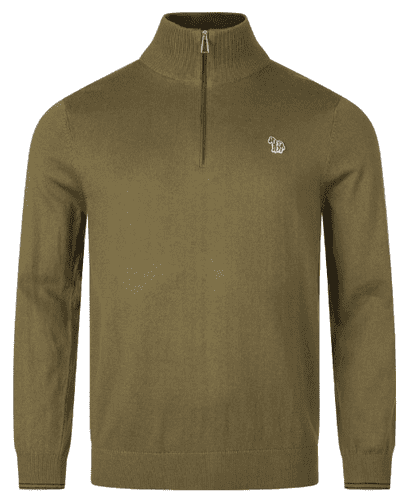 PS By Paul Smith Zebra Logo Quarter Zip Jumper (Green)