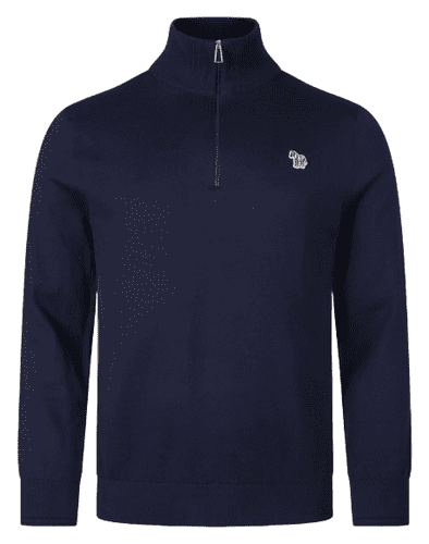 PS By Paul Smith Zebra Logo Quarter Zip Jumper (Navy)