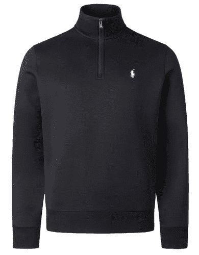 Ralph Lauren Double Knit Quarter Zip Sweatshirt (Black)