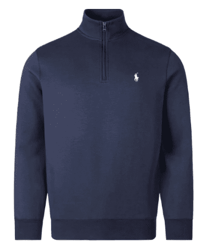 Ralph Lauren Double Knit Quarter Zip Sweatshirt (Navy)