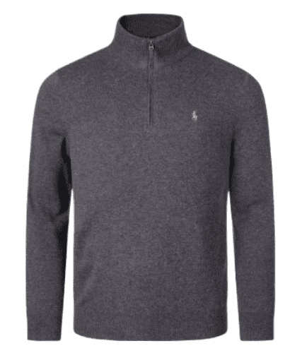Ralph Lauren Merino Wool Quarter Zip Jumper (Charcoal)
