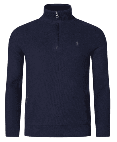 Ralph Lauren Mesh Knit Quarter Zip Jumper (Navy)