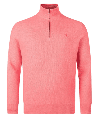 Ralph Lauren Mesh Knit Quarter Zip Jumper (Rose)