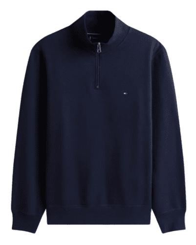 Tommy Hilfiger Quarter Zip Fleece Sweatshirt (Navy)