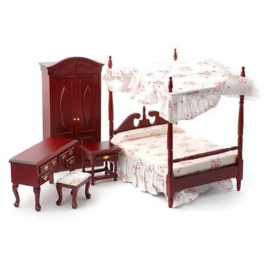 Mahogany Bedroom Set, 5967 Dolls House Emporium