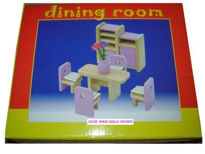 Pink dolls house dining set