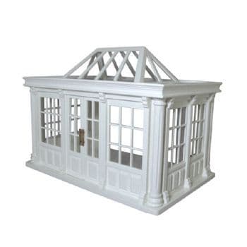 Victorian Deluxe Dolls House Conservatory in white