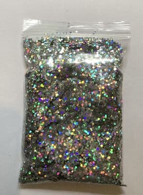 100g 2mm holographic silver chunky glitter