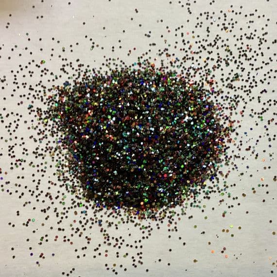 100g holographic black .015” flakes glitter