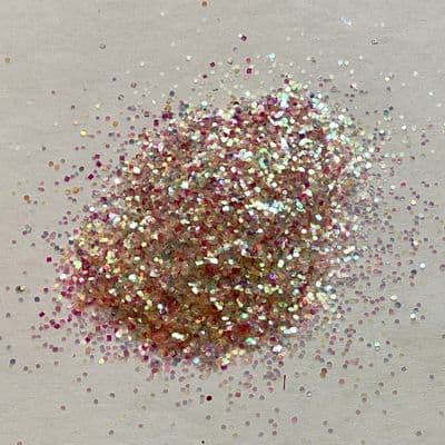 100g iridescent pastel .015” flakes glitter