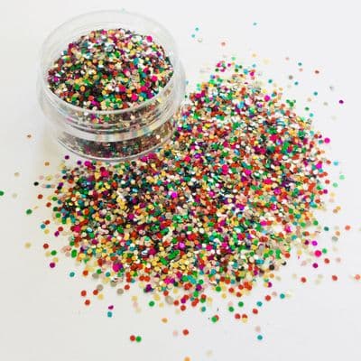 1mm multicolour chunky festival glitter mix -10g pot