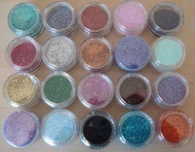 20 x 5g fine cosmetic glitter pots