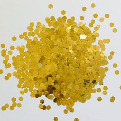 3mm gold hex chunky festival glitter mix -10g pot