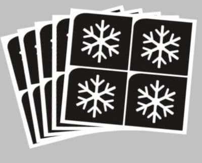 5 sheets of 4 mini snowflake stencils