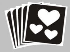 5 x 3 hearts stencils