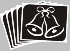 5 x Christmas bells stencils