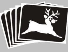 5 x Christmas reindeer stencils