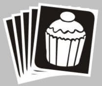5 x cupcake stencils