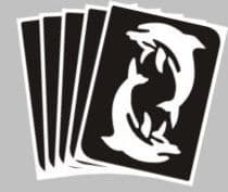 5 x dancing dolphins stencils