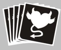 5 x devil heart stencils