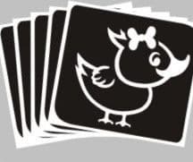 5 x Easter chick stencils