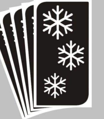 5 x falling snowflakes stencils