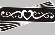 5 x heart armband stencils
