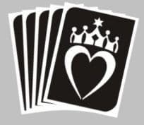 5 x heart crown stencils