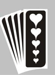 5 x heart droplet stencils