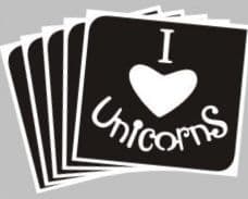 5 x I love unicorns stencils