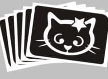 5 x kitty face stencils
