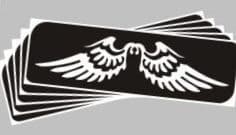 5 x large angel wings stencils