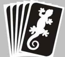 5 x lizard stencils