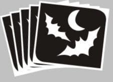 5 x moon/bats stencils