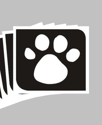 5 x paw print stencils