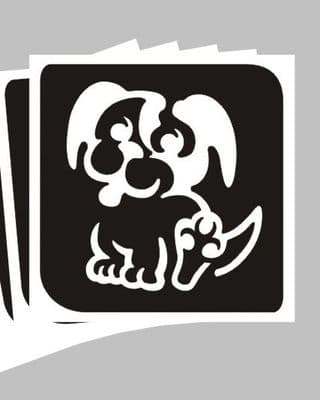 5 x puppy dog  stencils 1