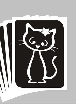5 x pussy cat stencils