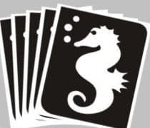 5 x seahorse bubbles stencils