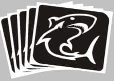 5 x shark stencils
