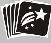 5 x shooting star stencils
