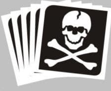 5 x skull/bones stencils