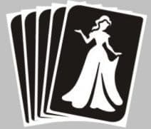 5 x snow princess stencils
