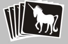 5 x unicorn stencils