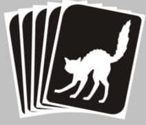 5 x witches cat stencils
