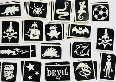 50 x boys glitter tattoo stencils
