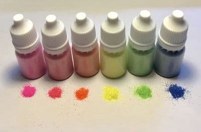 6 x 5ml Cosmetic Neon Glitter Puffer Bottles