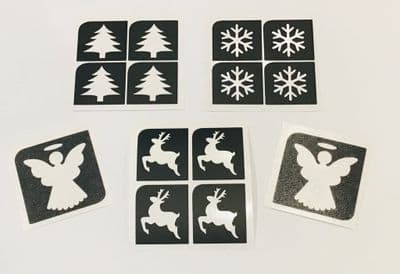 Christmas mini glitter tattoo stencils pack
