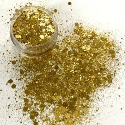 Chunky gold  festival glitter mix -10g pot