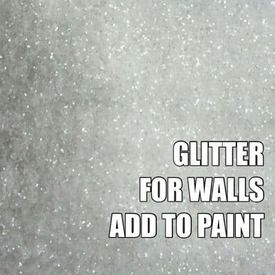 FINE CLEAR WHITE GLITTER ADDITIVE FOR WALLS - ADD TO PAINT - 100g